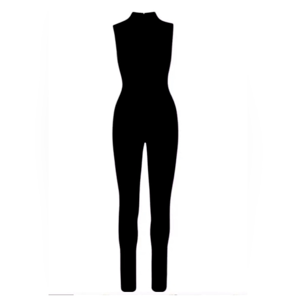NWT SKIMS Black mock neck sleeveless catsuit